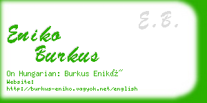 eniko burkus business card